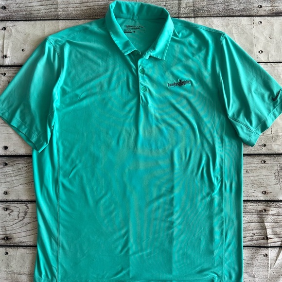 Nike Other - Nike Golf Dri-Fit‎ Polo Shirt XL Teal Paradise Valley Logo Performance